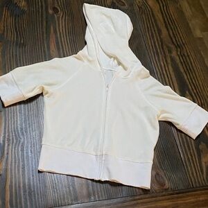 White velour cropped Hoodie - vintage
